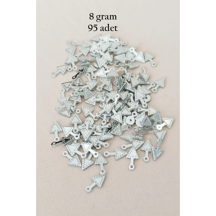 Oya Abiye Bileklik Kolye Pleksi Metalik Plastik Pul Gümüş Renk 8 gram 95 adet - BNC505