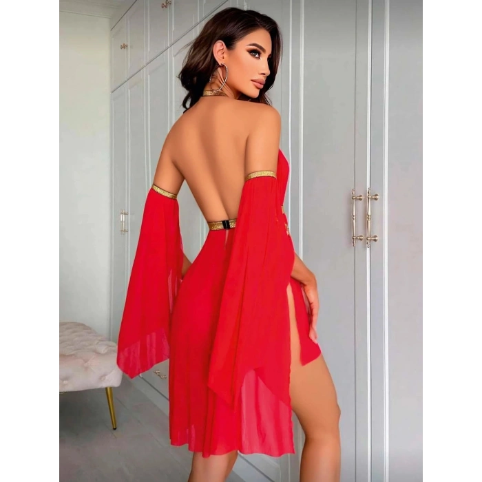 Özel Tasarım Kırmızı Dansöz Kostümü