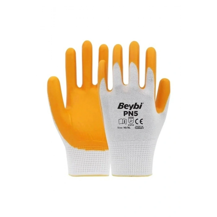 Pn5 Sarı Iş Eldiveni Polyester No:10 Örme Nitril Beybi Royaleks Group - 1 Çift