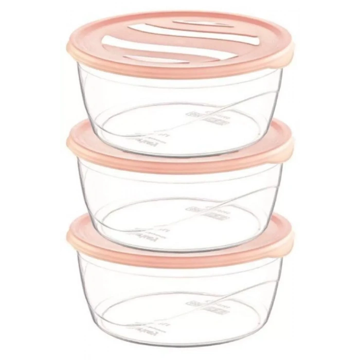 Saklama Kabı Karizma Yuvarlak 3lü No:2 Royaleks-ÇNK2149