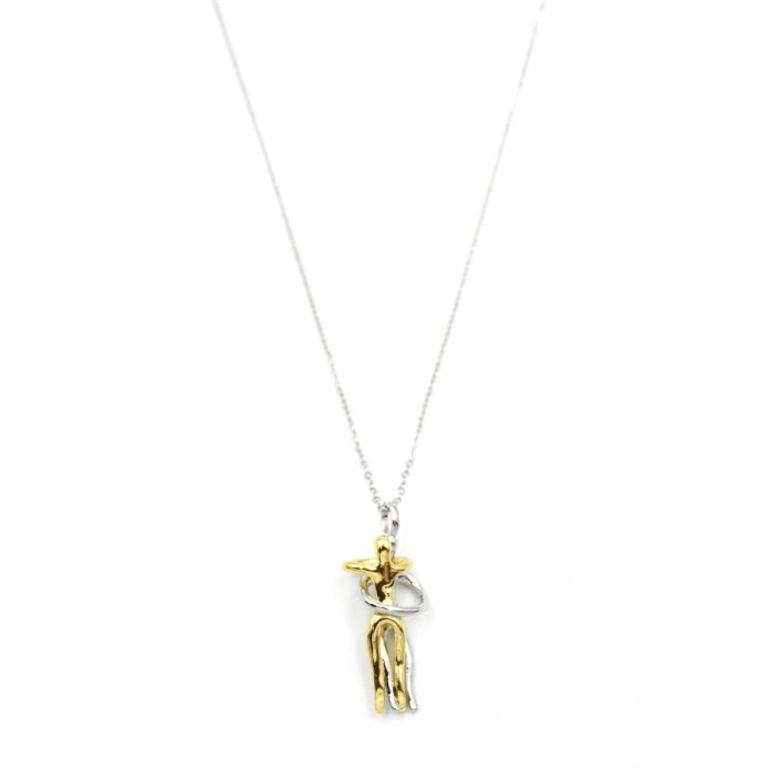 Sarılan Çift Kolye - Gümüş