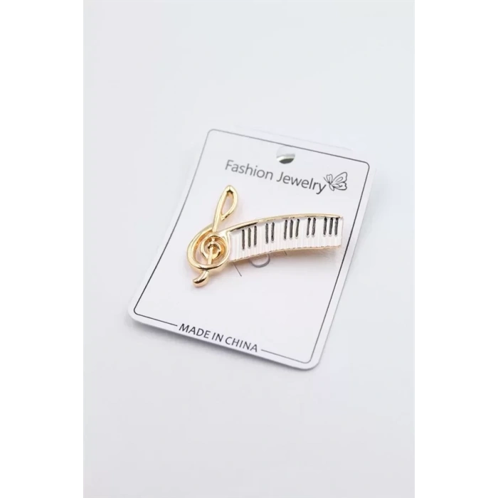 Sol Anahtarı Broş - Altın