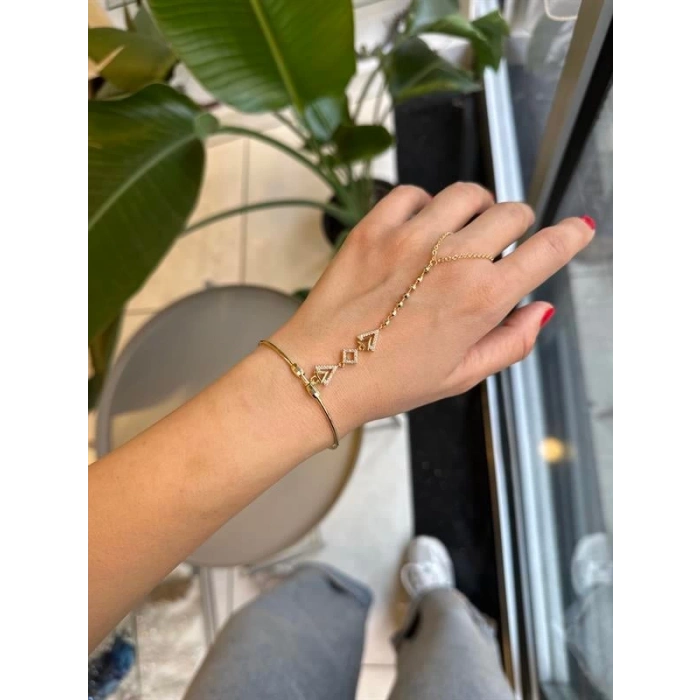 Taşlı Bilezik Şahmeran - Altın