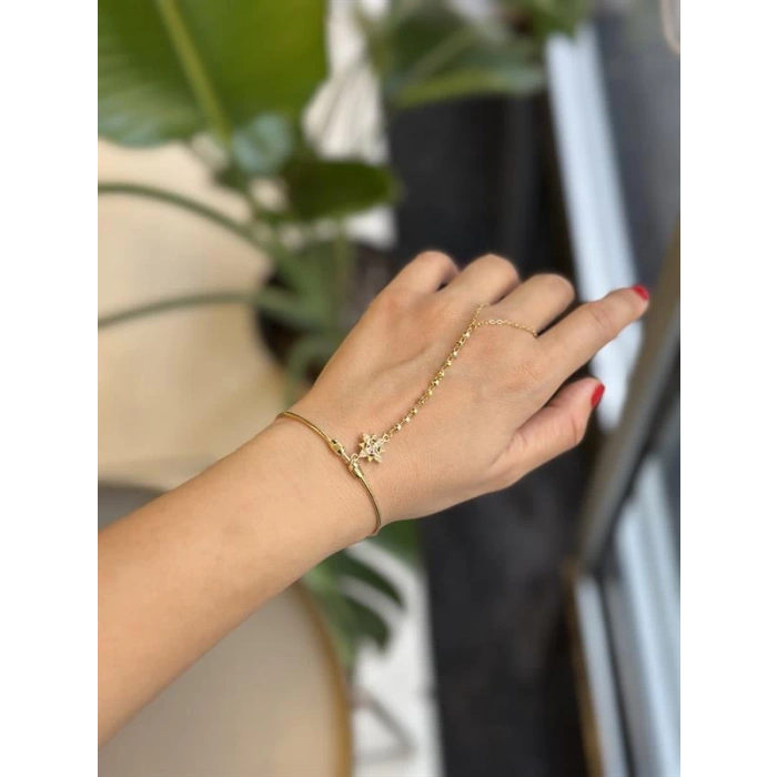 Taşlı Bilezik Şahmeran - Altın