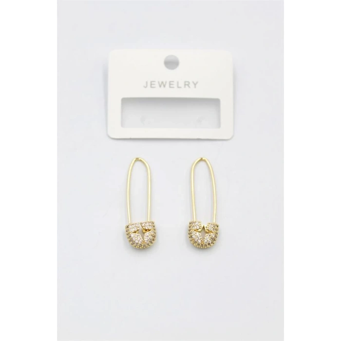 Taşlı Filkete Küpe - Altın