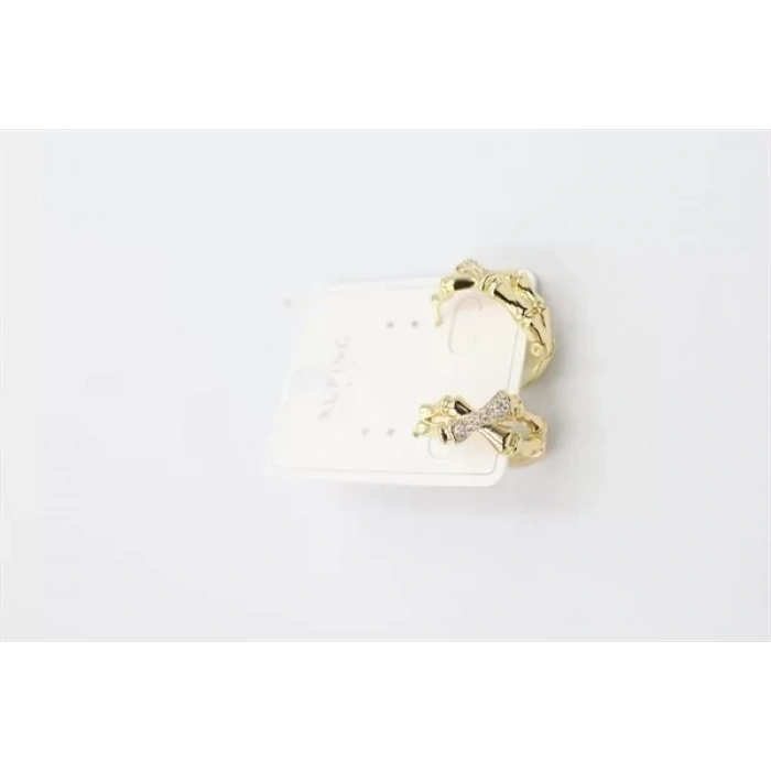 Taşlı Halka Küpe - Altın