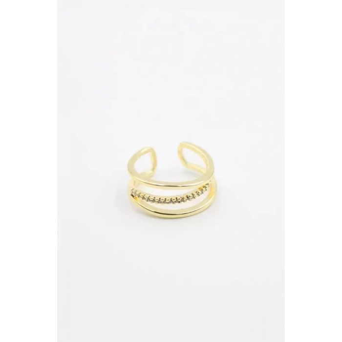 Taşlı Halka Yüzük - Altın