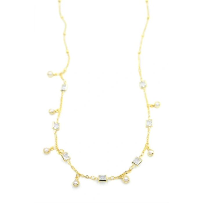 Taşlı Kolye - Altın