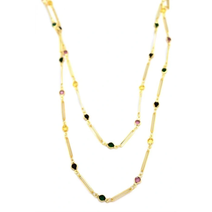 Taşlı Kolye - Altın