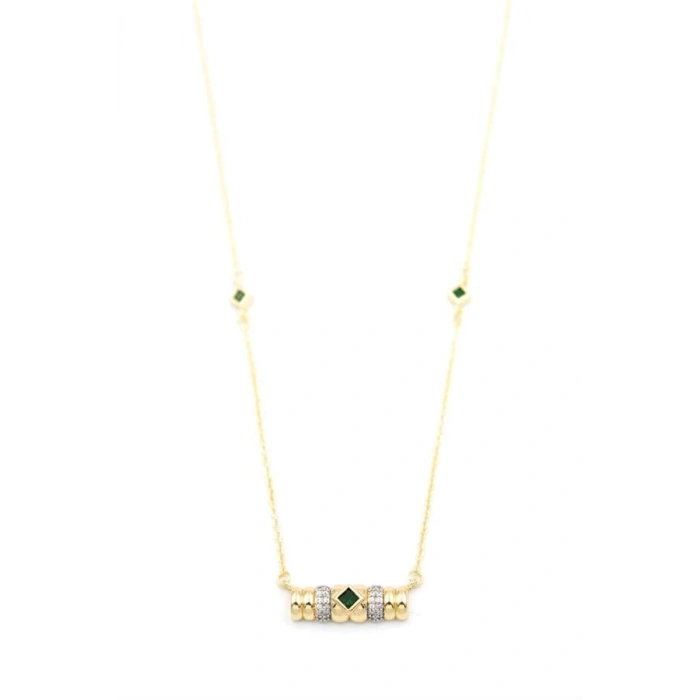 Taşlı Kolye - Yeşil