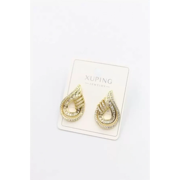 Taşlı Küpe - Altın