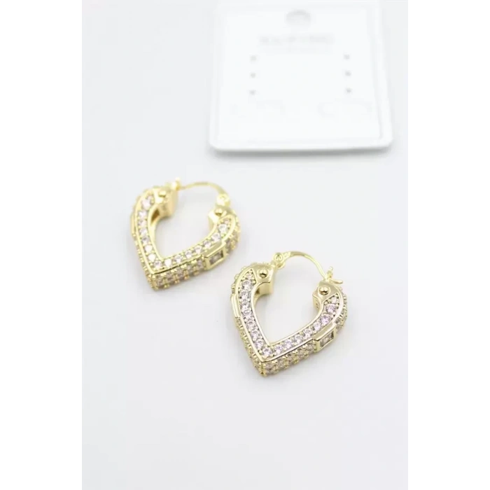 Taşlı Küpe - Altın