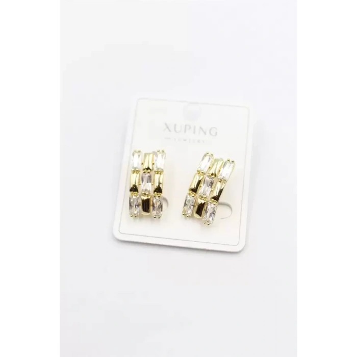 Taşlı Küpe - Altın