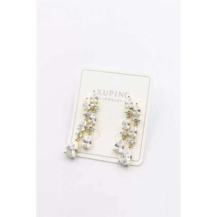 Taşlı Küpe - Altın