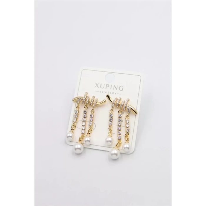 Taşlı Küpe - Altın