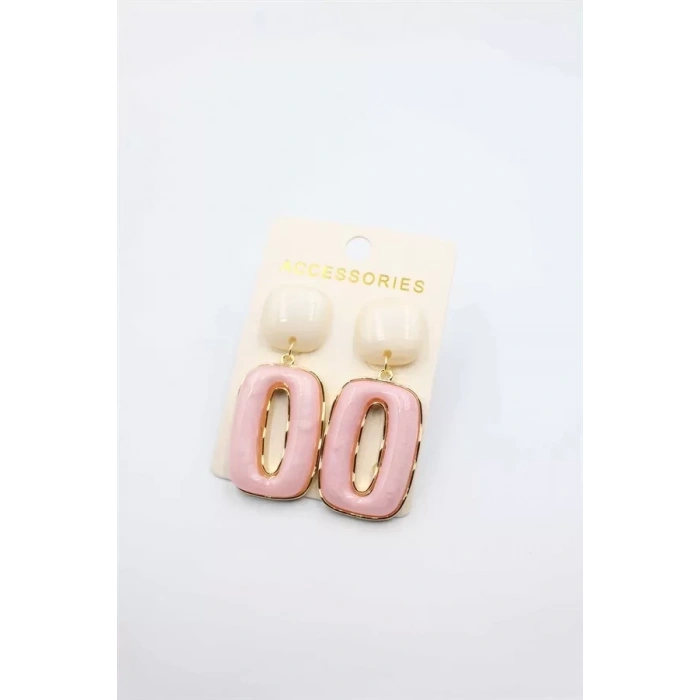 Taşlı Küpe - Pembe