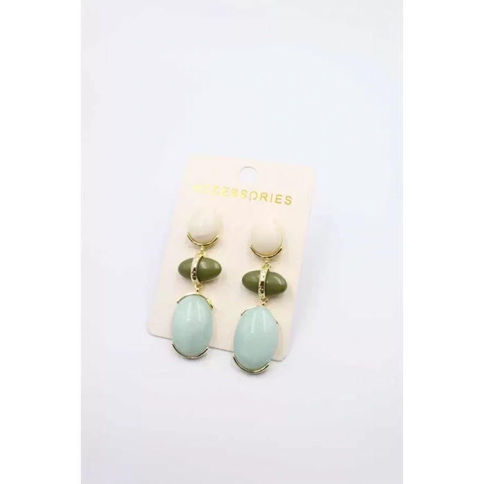 Taşlı Küpe - Yeşil