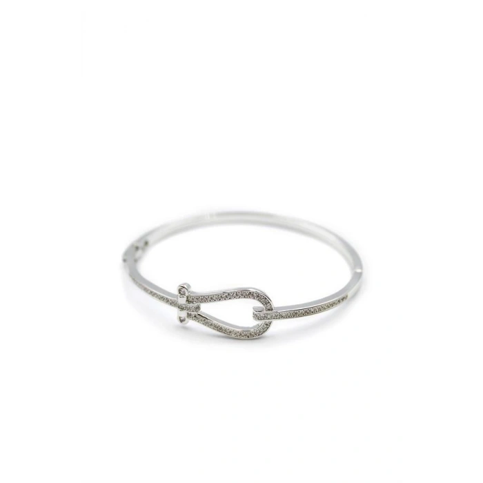 Taşlı Vip Bilezik - Gümüş