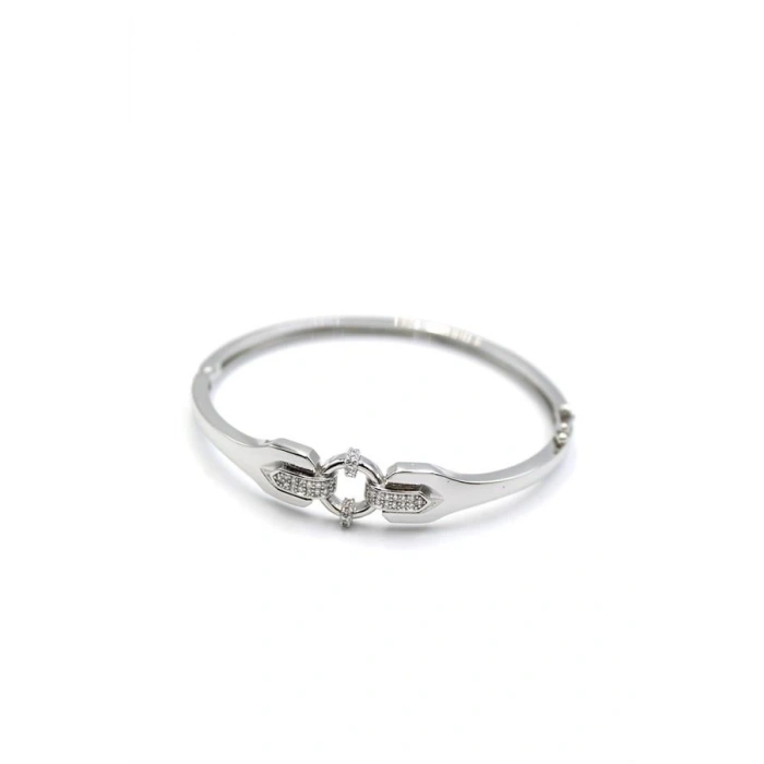 Taşlı Vip Bilezik - Gümüş