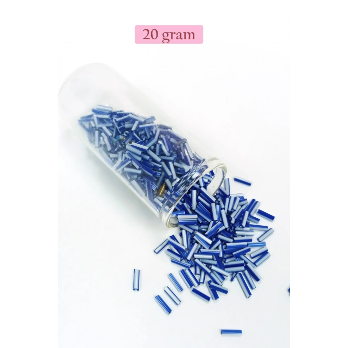 Uzun Boru Kesme Boncuk Çap 2mm Uzunluk 10 mm - 4 Renk - Toplam 80 Gram - BNC428