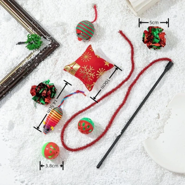 Yılbaşı Konseptli Kedi Oyuncak Seti