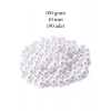 100 gram 10mm Beyaz Renk Plastik İnci Boncuk Çanta ve Takı Yapım Boncuğu (~190 adet)