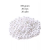 100 gram 20mm Beyaz Renk Plastik İnci Boncuk Çanta ve Takı Yapım Boncuğu (~20 adet)