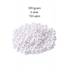 100 gram 6mm Beyaz Renk Plastik İnci Boncuk Çanta ve Takı Yapım Boncuğu (~750 adet)