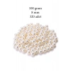 100 gram 8mm Krem Renk Plastik İnci Boncuk Çanta ve Takı Yapım Boncuğu (~320 adet)