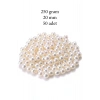 250 gram 20mm Krem Renk Plastik İnci Boncuk Çanta ve Takı Yapım Boncuğu (~50 adet)