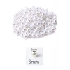250 gram 6mm Beyaz Renk Plastik İnci Boncuk Çanta ve Takı Yapım Boncuğu (~1.875 adet)