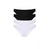 4 adet Eko Set Likralı Kadın Slip Külot Siyah Beyaz