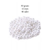 50 gram 12mm Beyaz Renk Plastik İnci Boncuk Çanta ve Takı Yapım Boncuğu (~40 adet)