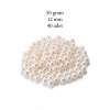 50 gram 12mm Krem Renk Plastik İnci Boncuk Çanta ve Takı Yapım Boncuğu (~40 adet)