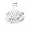 50 gram 14mm Beyaz Renk Plastik İnci Boncuk Çanta ve Takı Yapım Boncuğu (~27 adet)