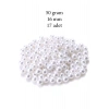 50 gram 16mm Beyaz Renk Plastik İnci Boncuk Çanta ve Takı Yapım Boncuğu (~17 adet)
