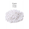 50 gram 20mm Beyaz Renk Plastik İnci Boncuk Çanta ve Takı Yapım Boncuğu (~10 adet)