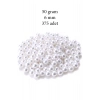 50 gram 6mm Beyaz Renk Plastik İnci Boncuk Çanta ve Takı Yapım Boncuğu (~375 adet)