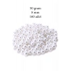 50 gram 8mm Beyaz Renk Plastik İnci Boncuk Çanta ve Takı Yapım Boncuğu (~160 adet)