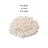 500 gram 10mm Krem Renk Plastik İnci Boncuk Çanta ve Takı Yapım Boncuğu (~950 adet)