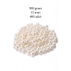 500 gram 12mm Krem Renk Plastik İnci Boncuk Çanta ve Takı Yapım Boncuğu (~400 adet)