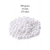 500 gram 14mm Beyaz Renk Plastik İnci Boncuk Çanta ve Takı Yapım Boncuğu (~270 adet)