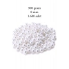 500 gram 8mm Beyaz Renk Plastik İnci Boncuk Çanta ve Takı Yapım Boncuğu (~1.600 adet)