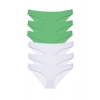 6 adet Eko Set Likralı Kadın Slip Külot Yeşil Beyaz