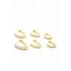 6lı Taşlı Oval Küpe - Altın