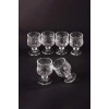 Ayaklı Kahve Yanı Bardağı Kristal Kesim Shot Bardak 7cm x 4 cm 6 Lı Set