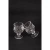 Ayaklı Kahve Yanı Bardağı Kristal Kesim Shot Bardak 7cm x 4 cm 6 Lı Set