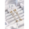 BFS 316L Çelik Altın Renk Sallantılı Düğüm Model Kelebek Küpe