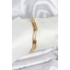 Mey İthalat® 316L Çelik Gold Renk 65 mm Ajda Zikzak Model 3lü Kadın Bileklik
