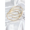 Mey İthalat® 316L Çelik Gold Renk 65 mm Ajda Zikzak Model 3lü Kadın Bileklik